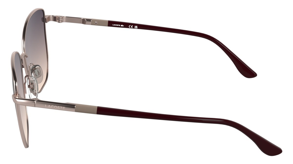 Sunglasses Lacoste L276S (662) color light rose shape aviator lenses gradient purple nude