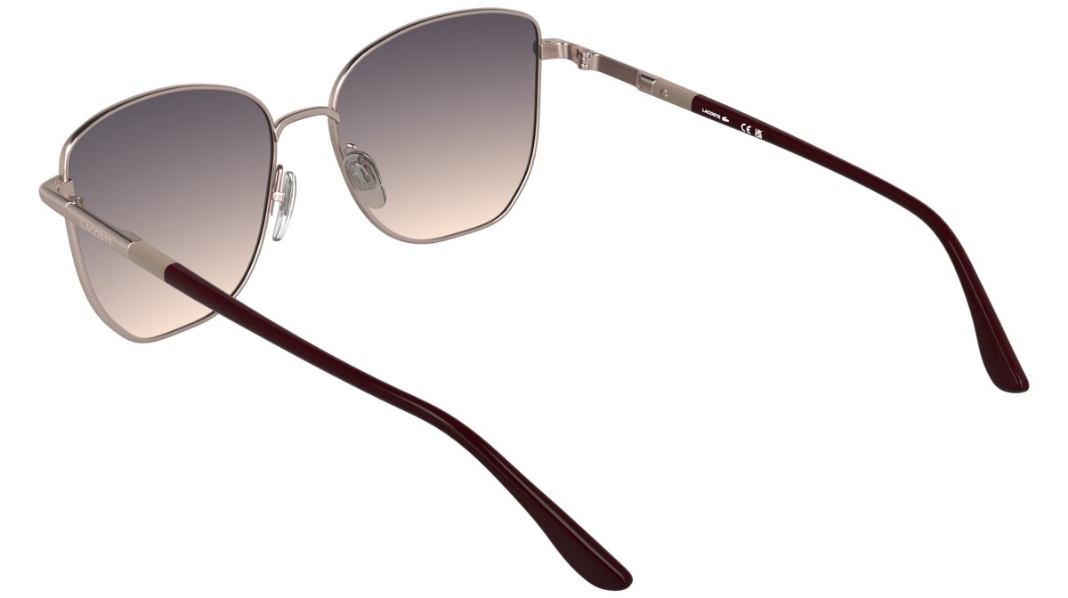 Sunglasses Lacoste L276S (662) color light rose shape aviator lenses gradient purple nude