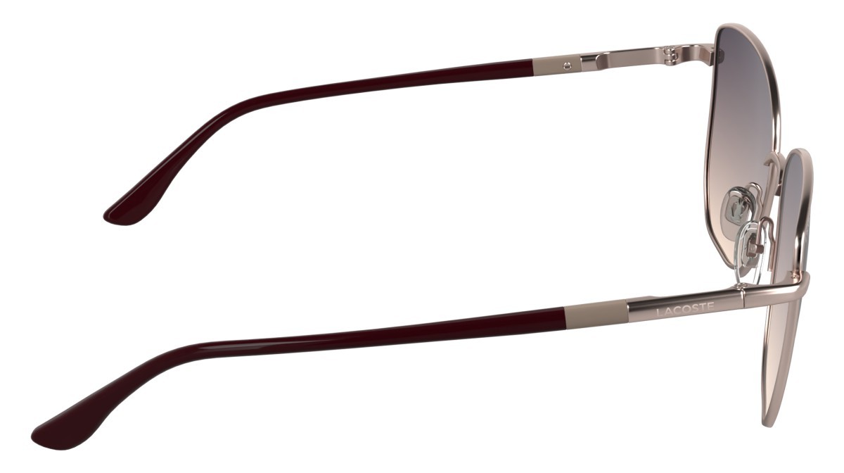 Sunglasses Lacoste L276S (662) color light rose shape aviator lenses gradient purple nude