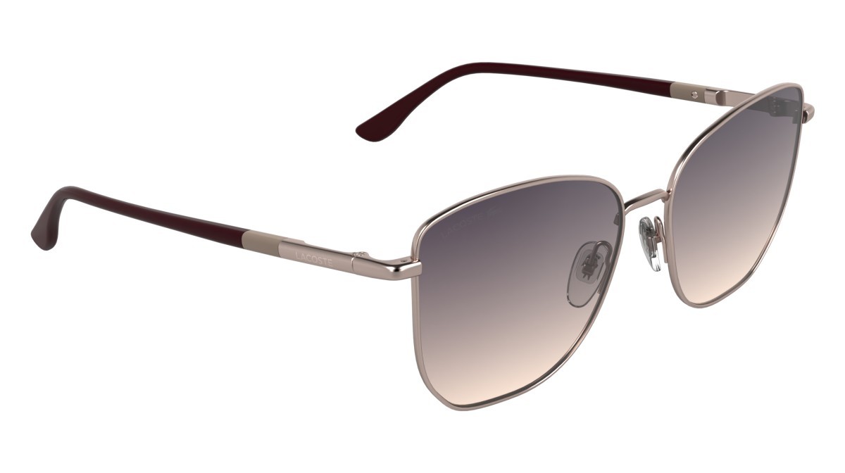 Sunglasses Lacoste L276S (662) color light rose shape aviator lenses gradient purple nude