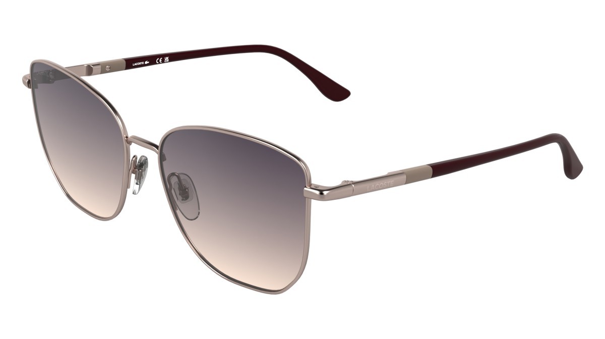 Sunglasses Lacoste L276S (662) color light rose shape aviator lenses gradient purple nude