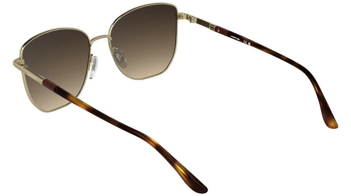 Sunglasses Lacoste L276S (714) color gold shape aviator lenses gradient bruwn