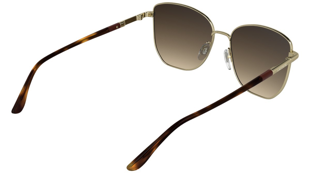 Sunglasses Lacoste L276S (714) color gold shape aviator lenses gradient bruwn