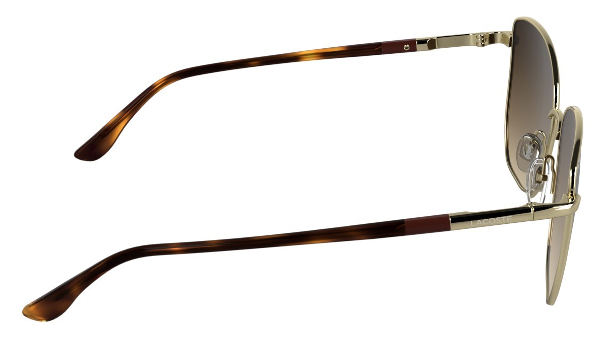 Sunglasses Lacoste L276S (714) color gold shape aviator lenses gradient bruwn
