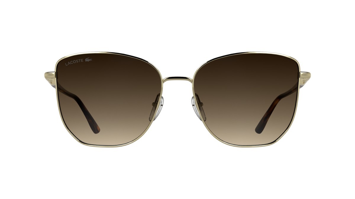 Sunglasses Lacoste L276S (714) color gold shape aviator lenses gradient bruwn