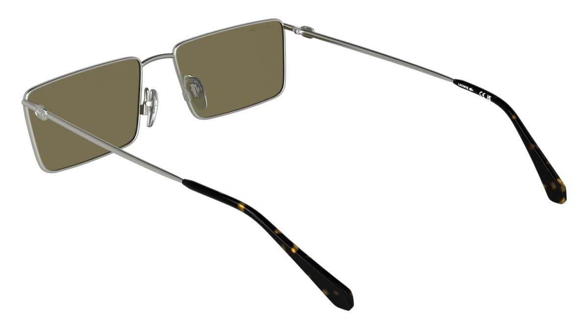 Sunglasses Lacoste L279S (041) color silver/brown shape rectangle lenses solid brown