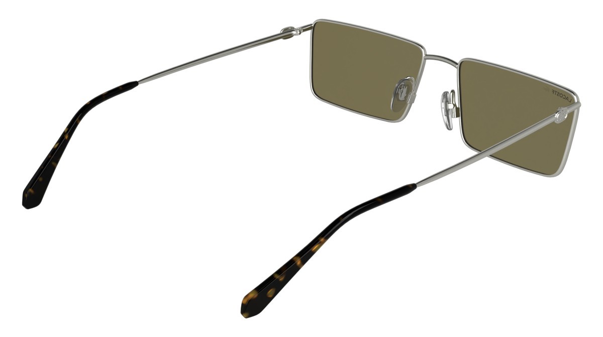 Sunglasses Lacoste L279S (041) color silver/brown shape rectangle lenses solid brown