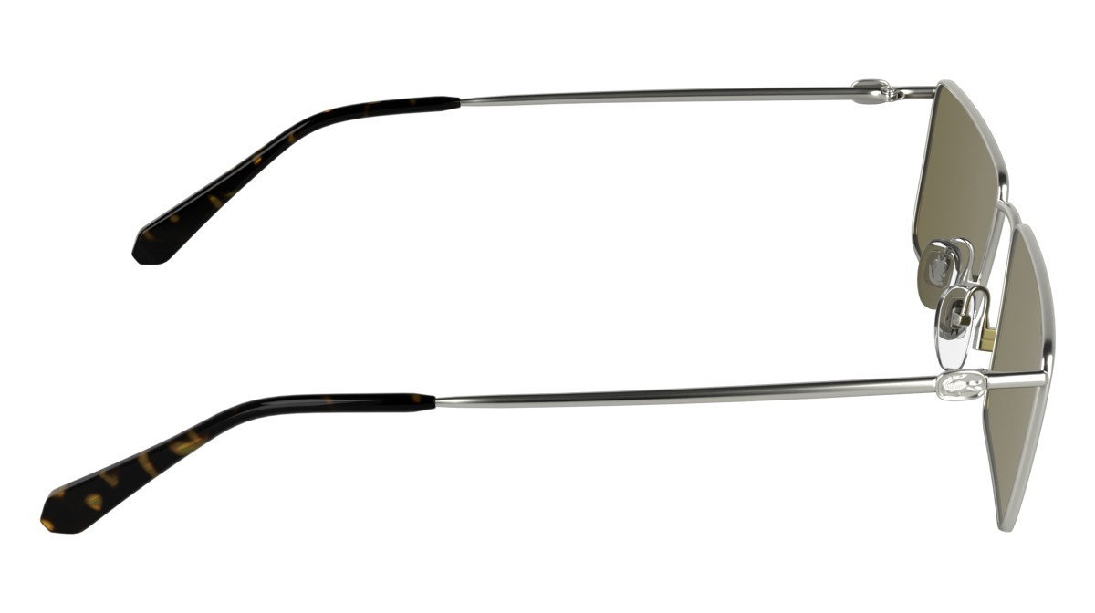 Sunglasses Lacoste L279S (041) color silver/brown shape rectangle lenses solid brown