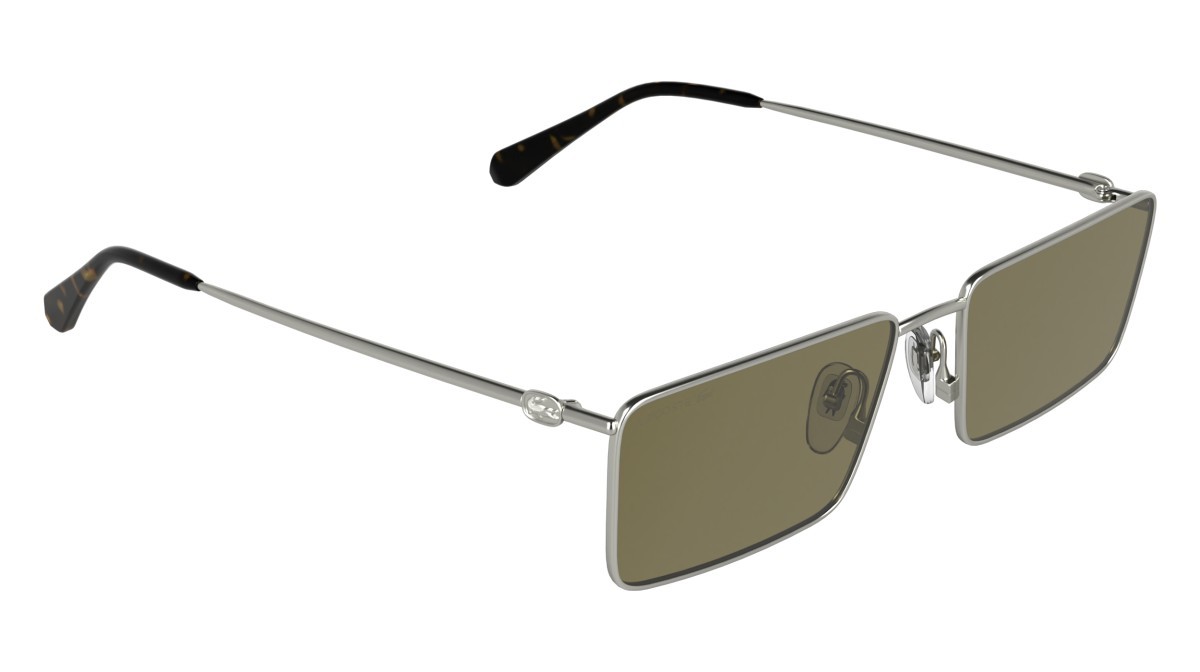 Sunglasses Lacoste L279S (041) color silver/brown shape rectangle lenses solid brown