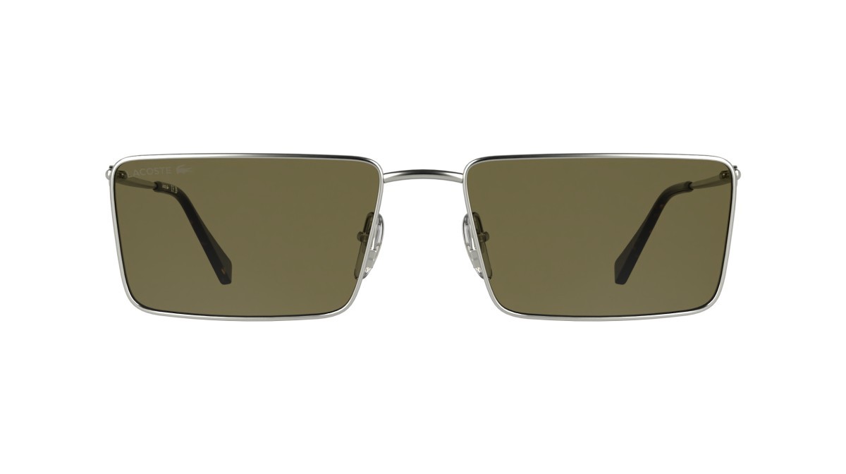Sunglasses Lacoste L279S (041) color silver/brown shape rectangle lenses solid brown