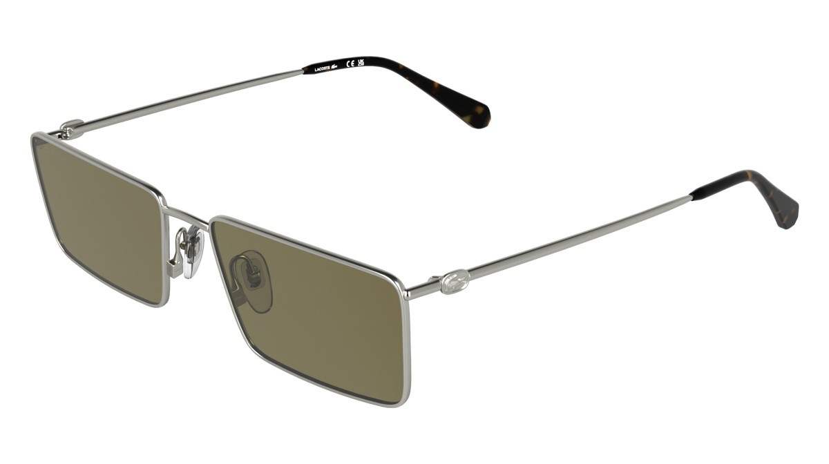 Sunglasses Lacoste L279S (041) color silver/brown shape rectangle lenses solid brown