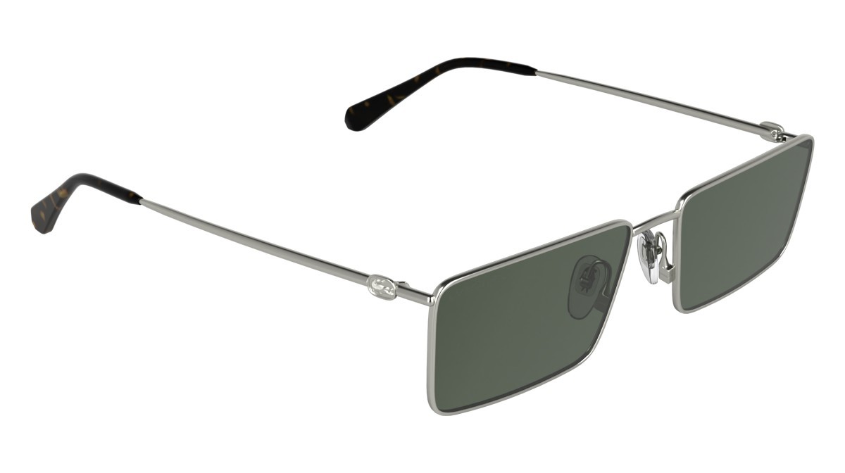 Sunglasses Lacoste L279S (042) color silver/green shape rectangular lenses solid green