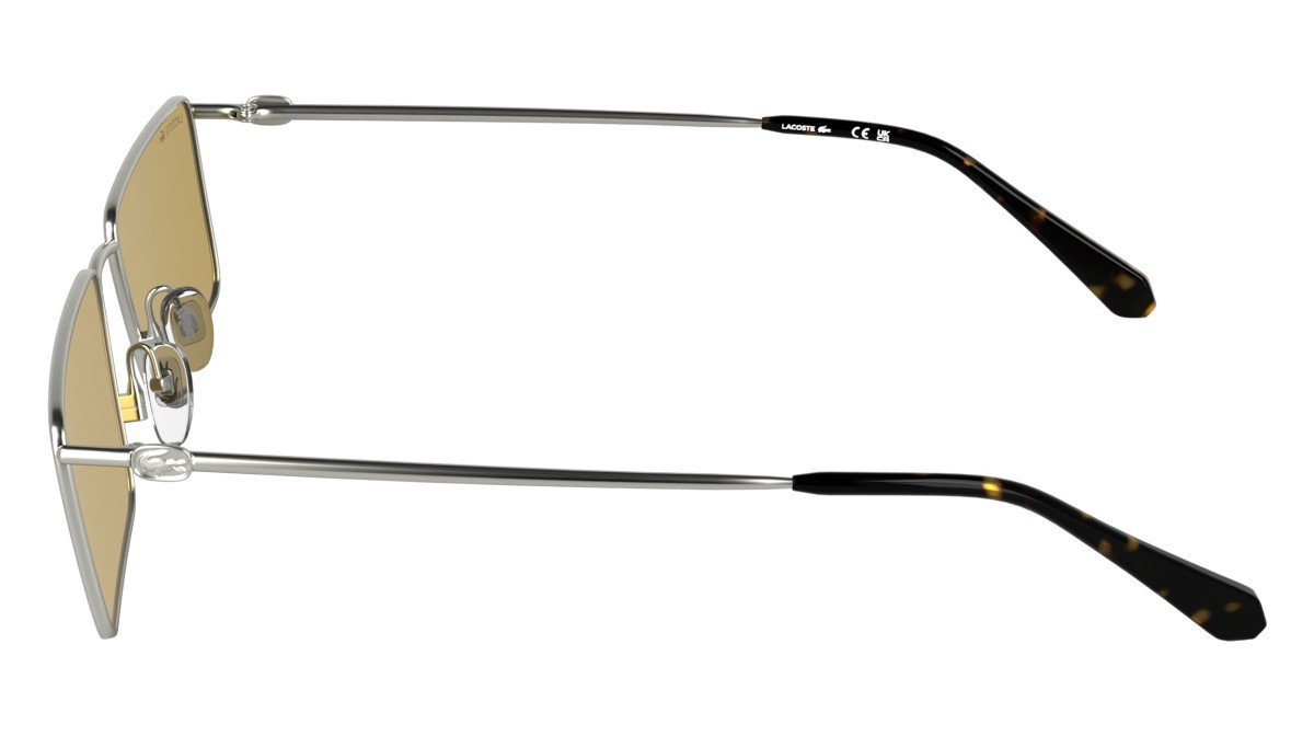 Sunglasses Lacoste L279S (043) color silver/honey shape rectangle lenses solid honey