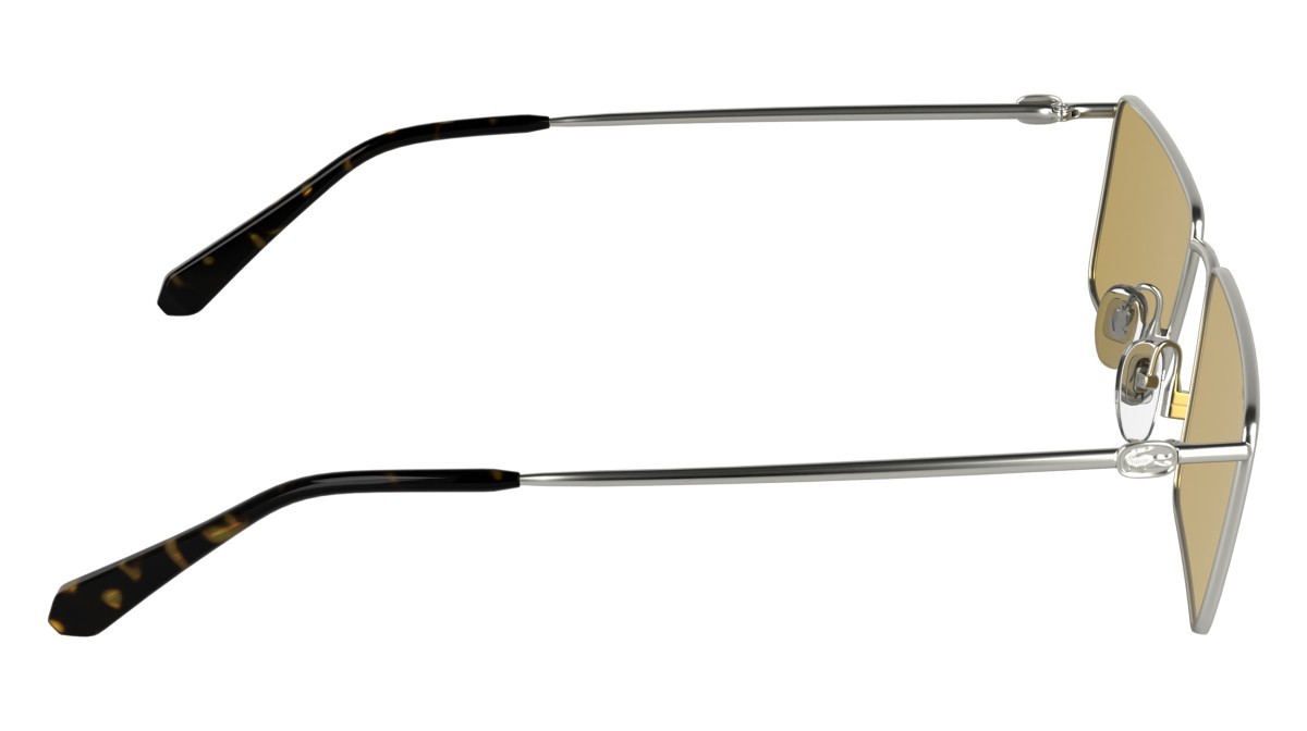 Sunglasses Lacoste L279S (043) color silver/honey shape rectangle lenses solid honey