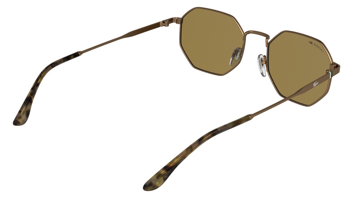 Sunglasses Lacoste L280S (750) color matte amber gold shape rectangle lenses solid brown