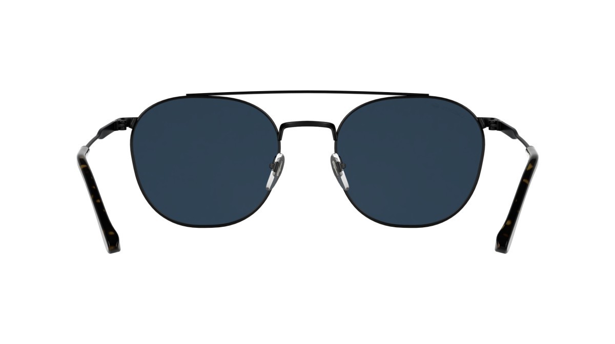 Sunglasses Lacoste L281S (002) color matte black shape rectangle lenses solid blue