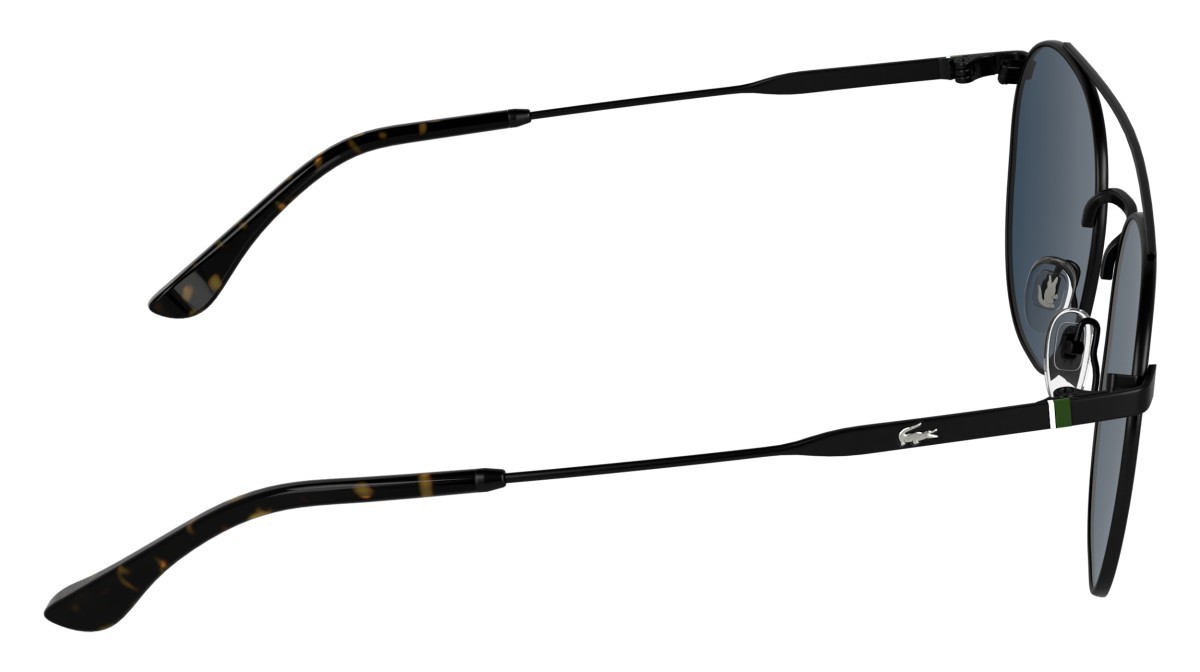 Sunglasses Lacoste L281S (002) color matte black shape rectangle lenses solid blue