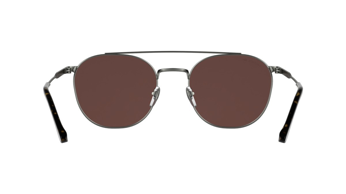 Sunglasses Lacoste L281S (035) color matte dark gunmetal shape rectangle lenses solid burgundy