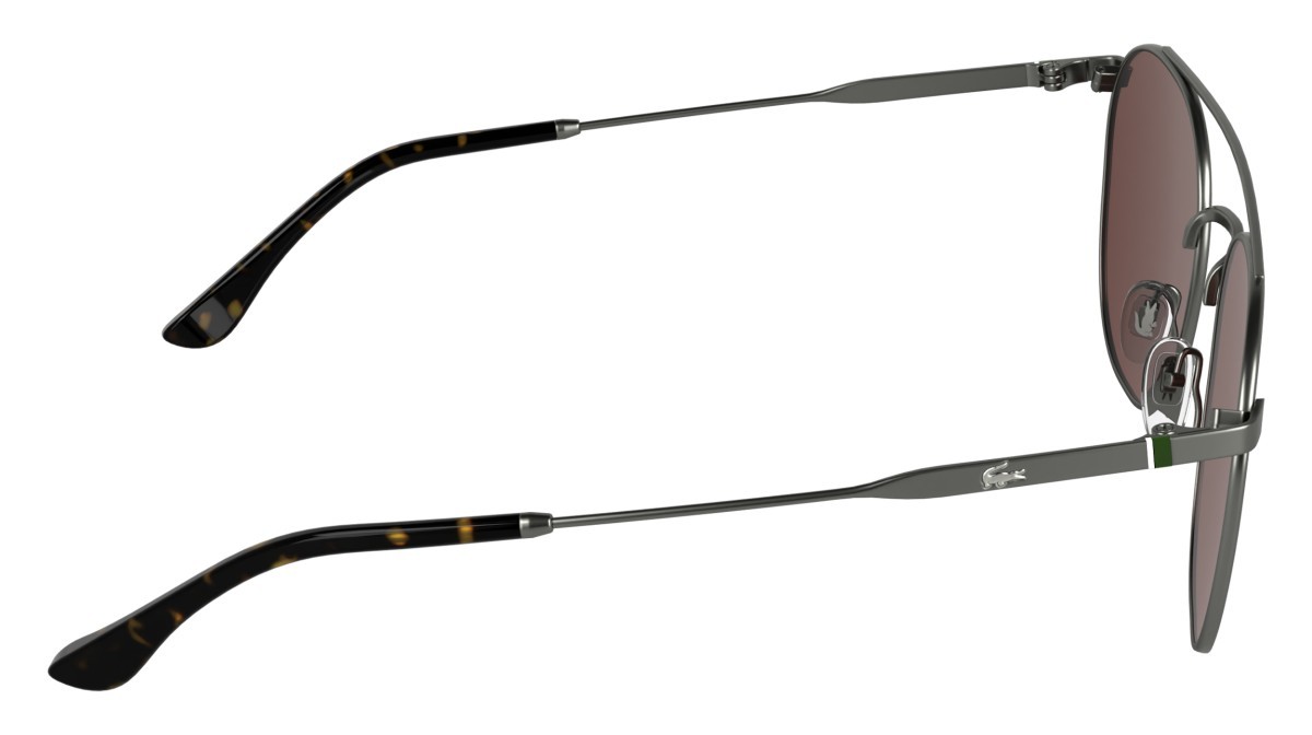 Sunglasses Lacoste L281S (035) color matte dark gunmetal shape rectangle lenses solid burgundy