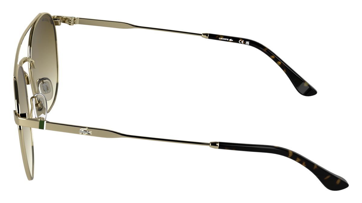 Sunglasses Lacoste L281S (714) color gold shape rectangle lenses gradient light brown