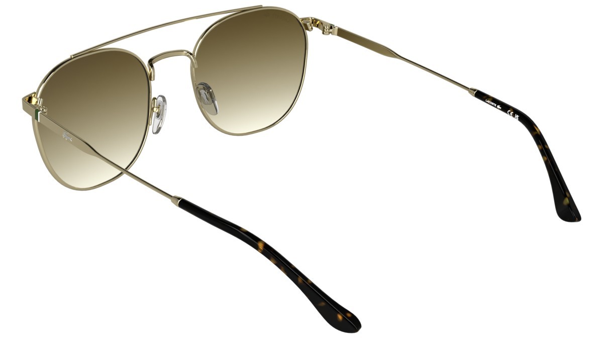 Sunglasses Lacoste L281S (714) color gold shape rectangle lenses gradient light brown