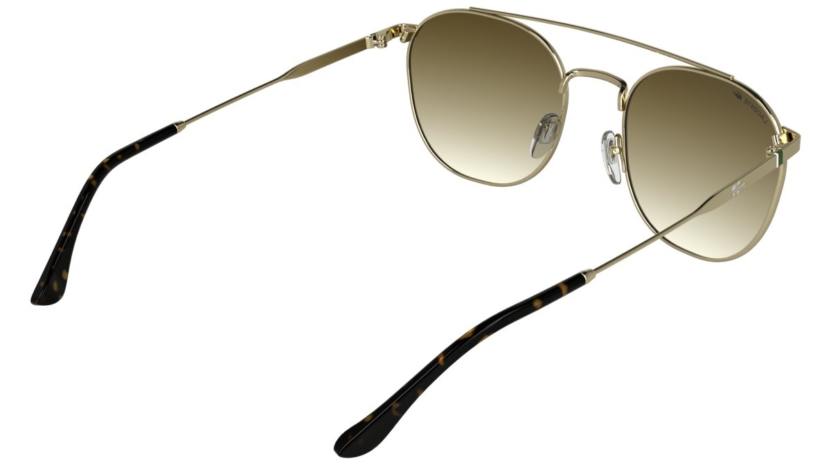 Sunglasses Lacoste L281S (714) color gold shape rectangle lenses gradient light brown