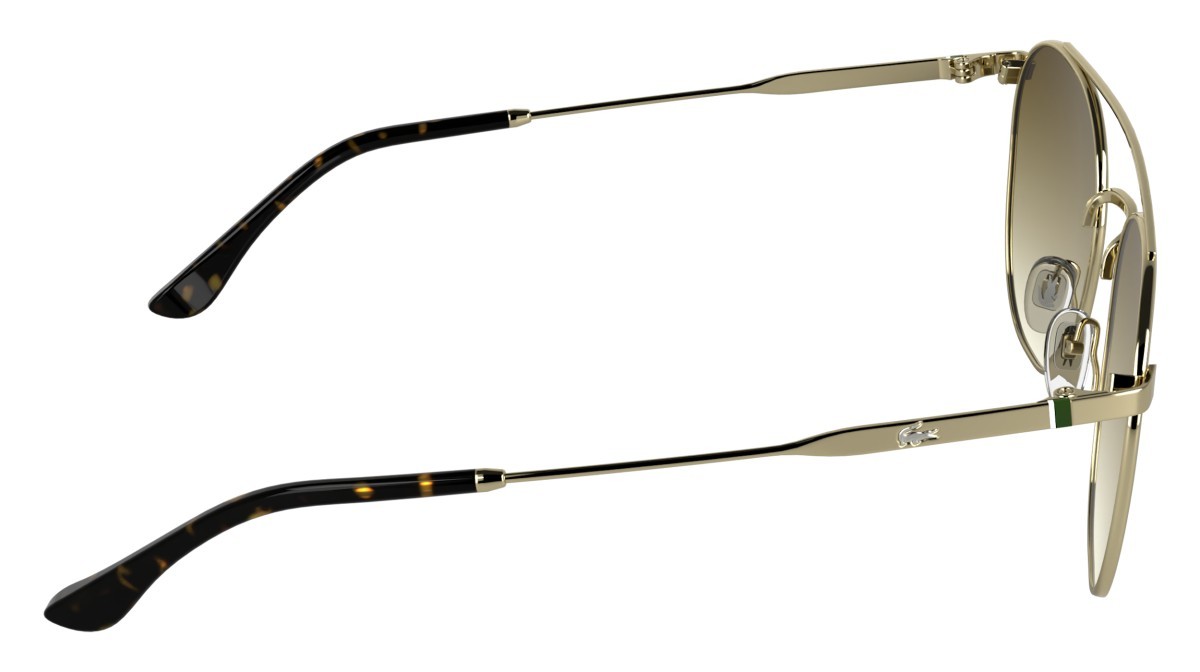 Sunglasses Lacoste L281S (714) color gold shape rectangle lenses gradient light brown