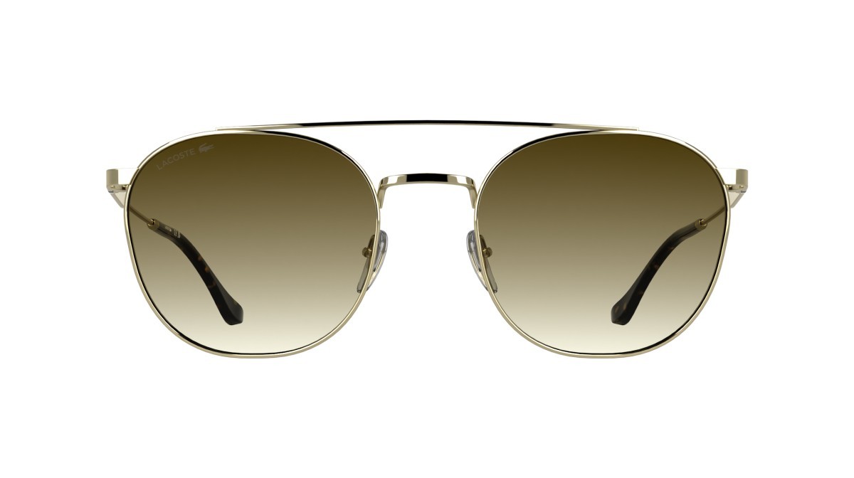 Sunglasses Lacoste L281S (714) color gold shape rectangle lenses gradient light brown