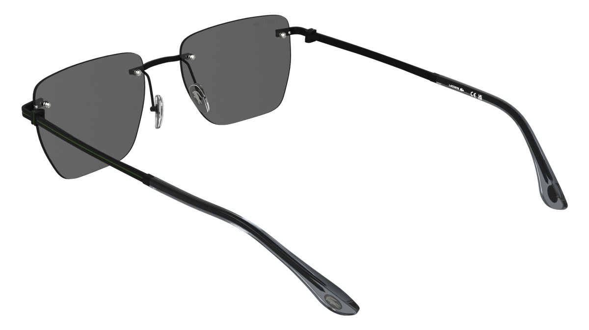 Sunglasses Lacoste L282S (002) color matte black/grey shape rectangle lenses solid grey
