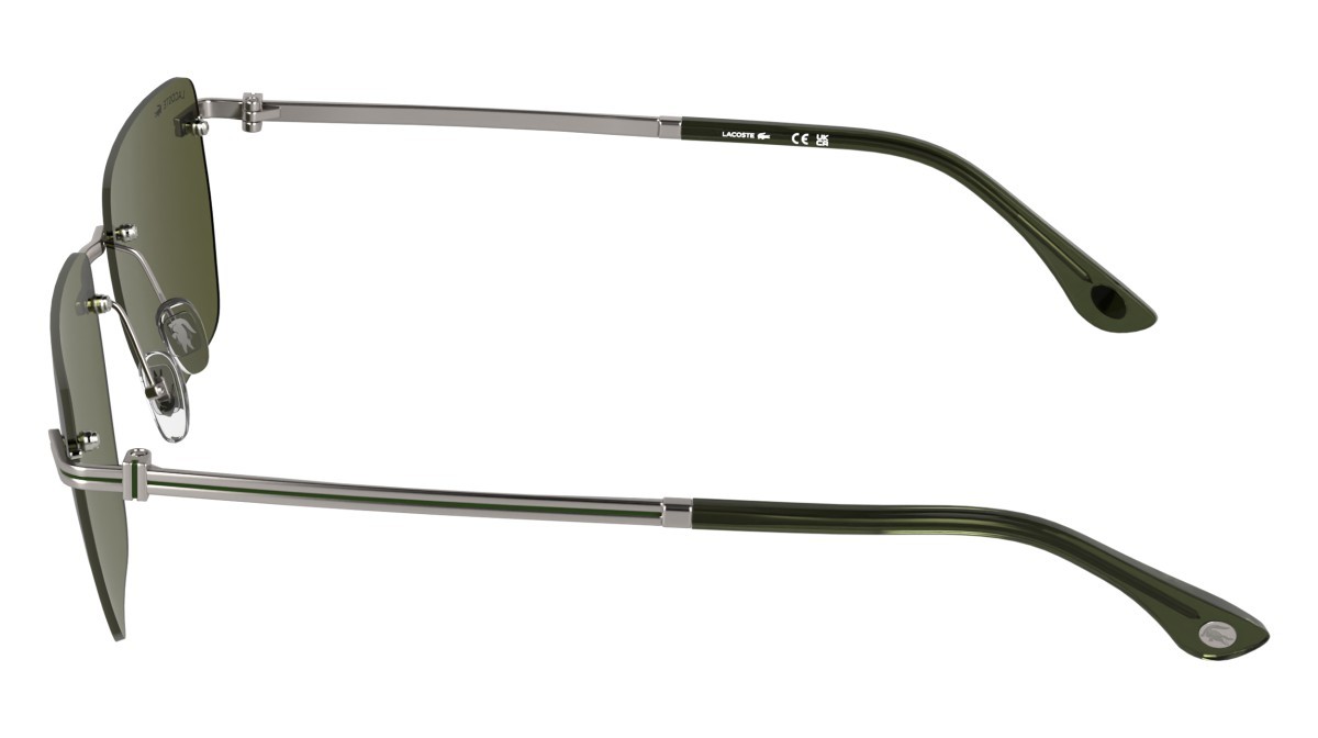 Sunglasses Lacoste L282S (033) color matte gunmetal/khaki shape rectangle lenses solid moss green