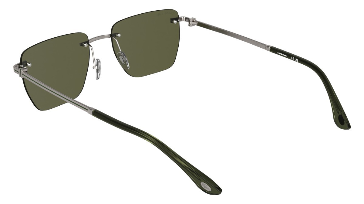 Sunglasses Lacoste L282S (033) color matte gunmetal/khaki shape rectangle lenses solid moss green