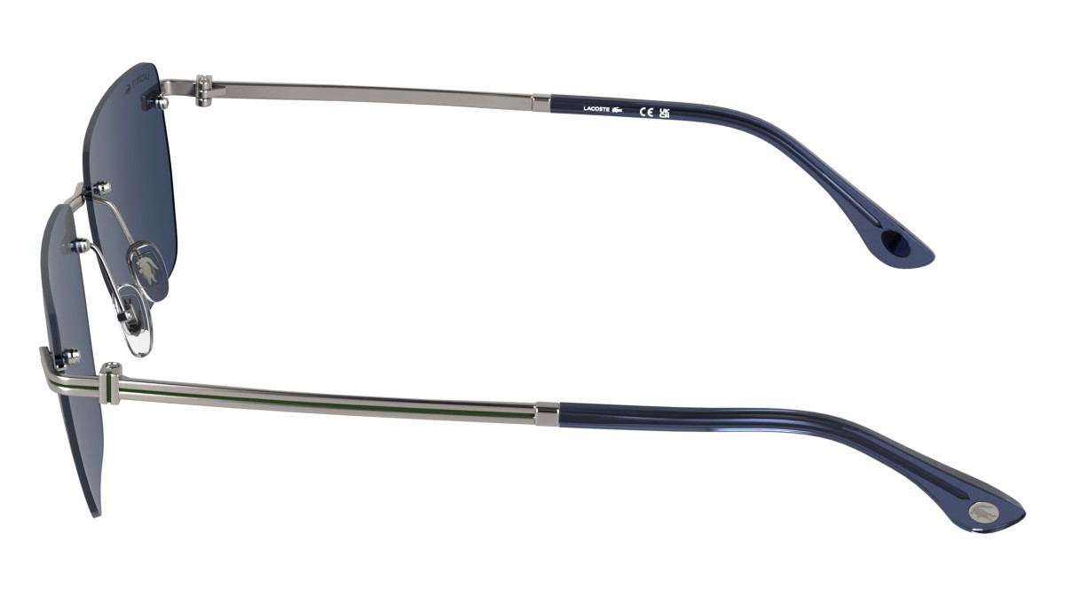 Sunglasses Lacoste L282S (038) color matte gunmetal/blue shape rectangle lenses blue