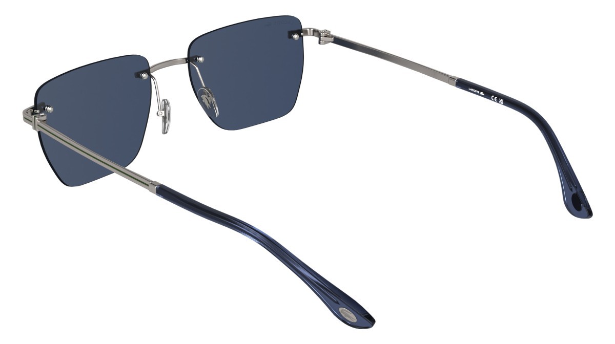 Sunglasses Lacoste L282S (038) color matte gunmetal/blue shape rectangle lenses blue