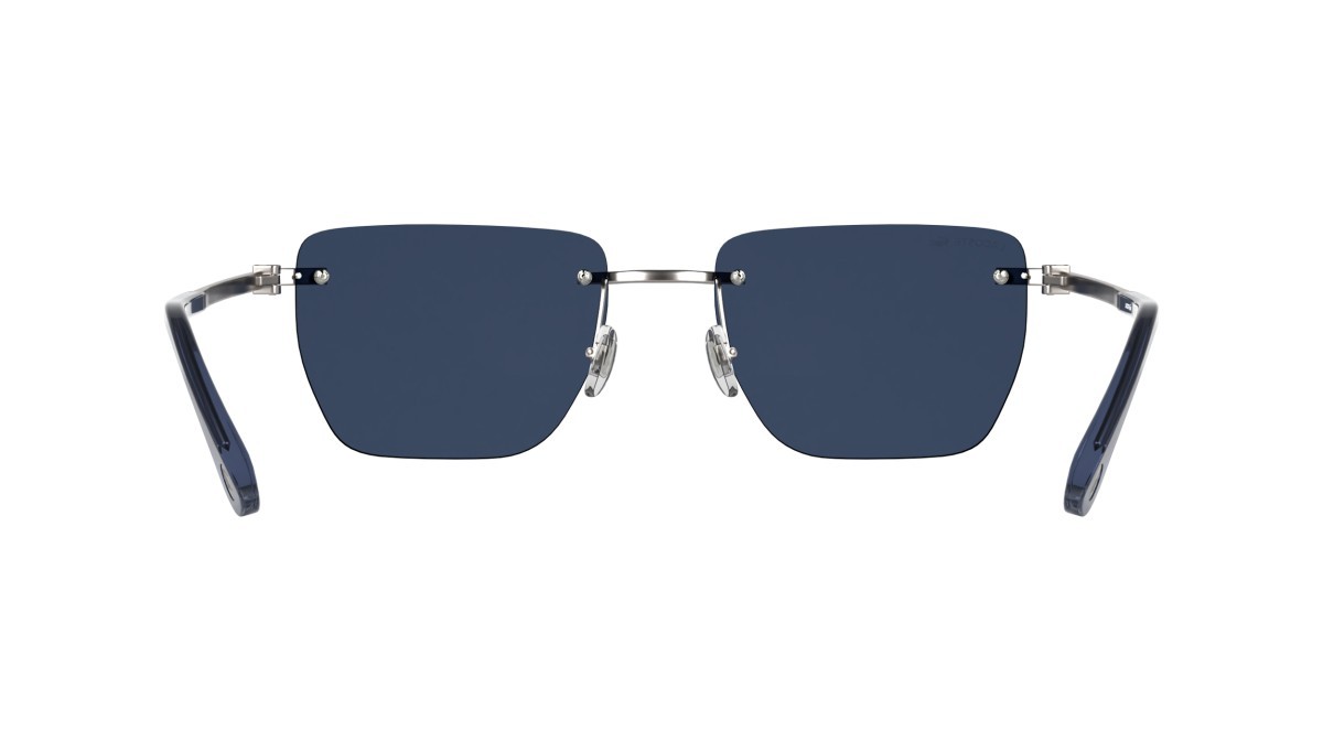 Sunglasses Lacoste L282S (038) color matte gunmetal/blue shape rectangle lenses blue