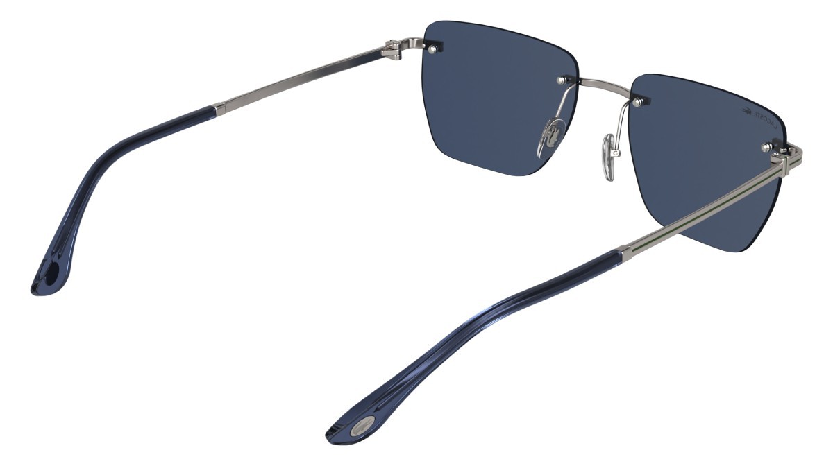 Sunglasses Lacoste L282S (038) color matte gunmetal/blue shape rectangle lenses blue
