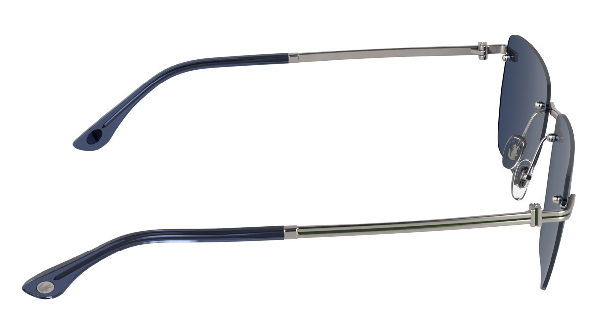 Sunglasses Lacoste L282S (038) color matte gunmetal/blue shape rectangle lenses blue