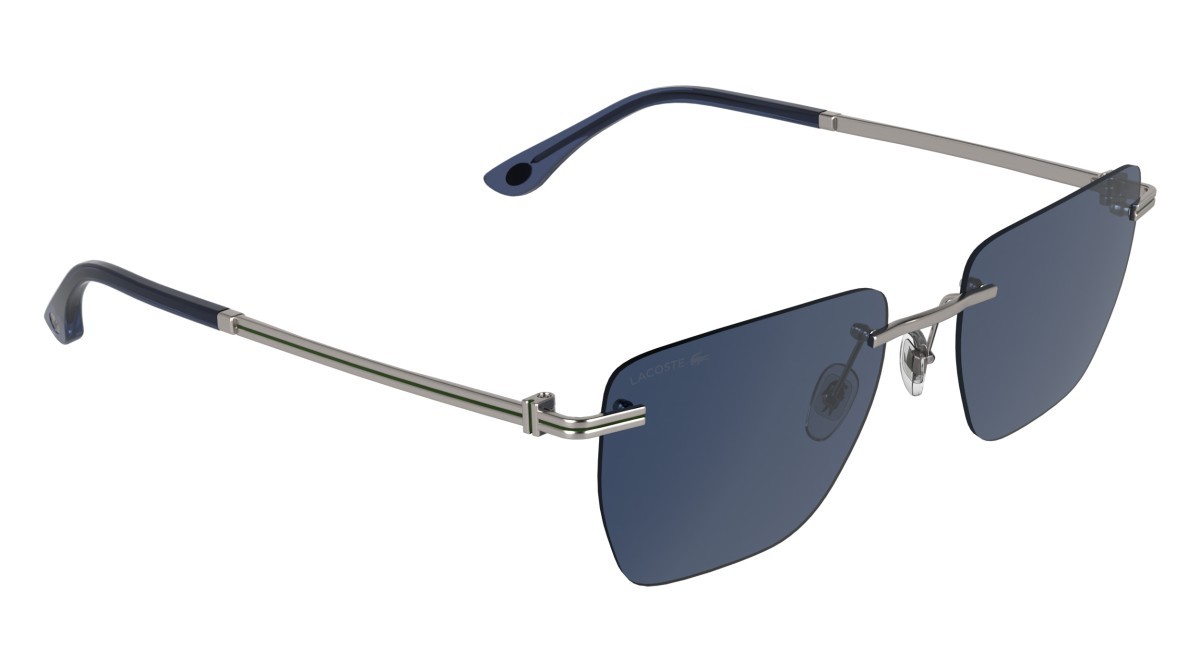 Sunglasses Lacoste L282S (038) color matte gunmetal/blue shape rectangle lenses blue