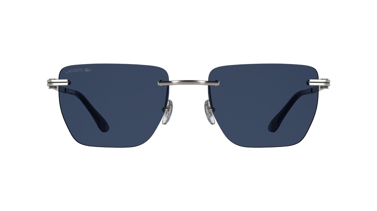 Sunglasses Lacoste L282S (038) color matte gunmetal/blue shape rectangle lenses blue