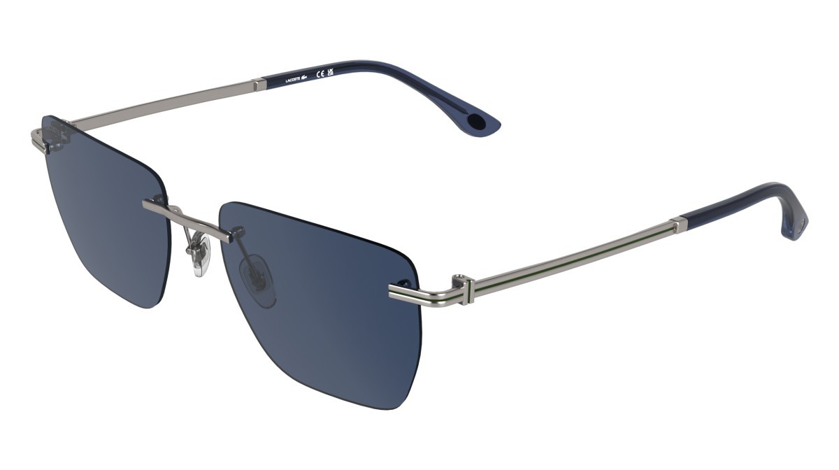 Sunglasses Lacoste L282S (038) color matte gunmetal/blue shape rectangle lenses blue