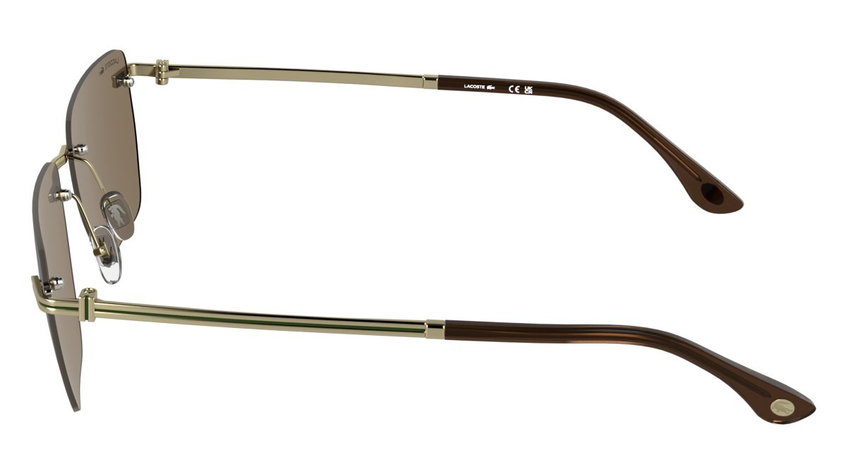 Sunglasses Lacoste L282S (713) color matte gold/brown shape rectangle lenses brown
