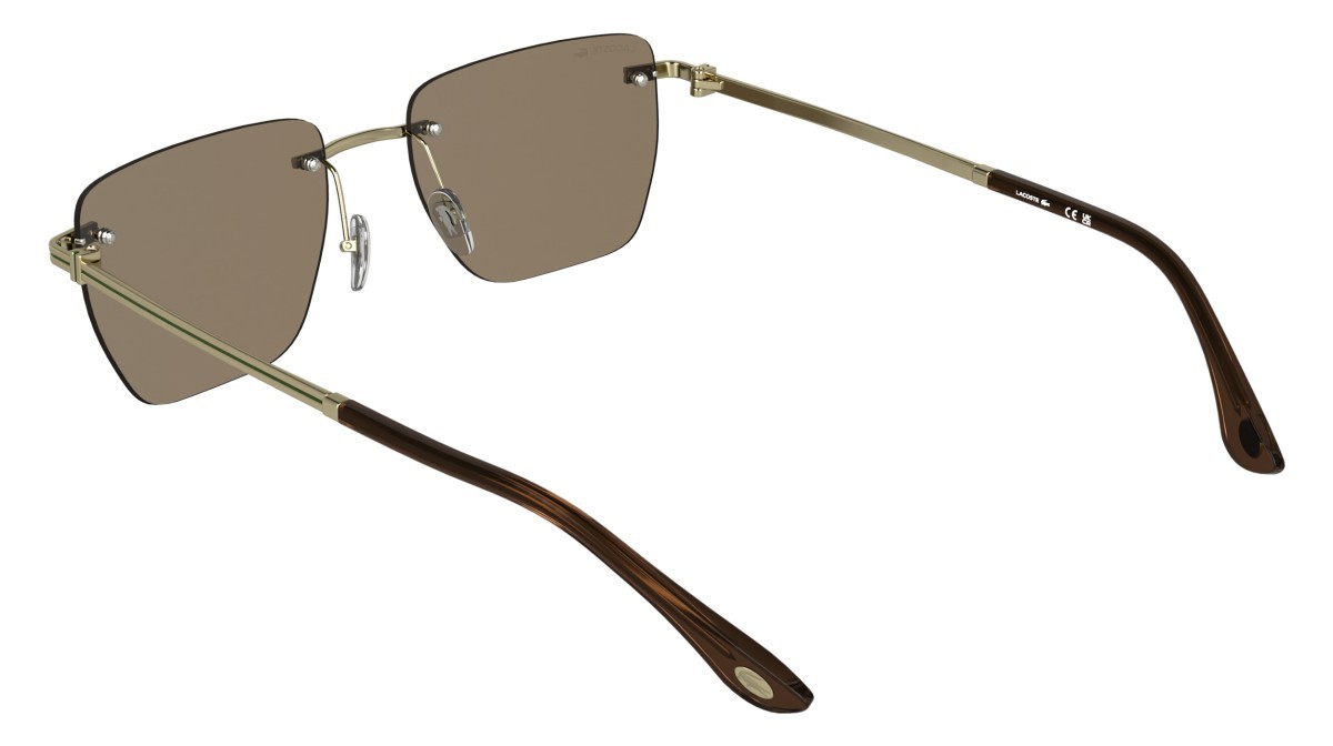 Sunglasses Lacoste L282S (713) color matte gold/brown shape rectangle lenses brown