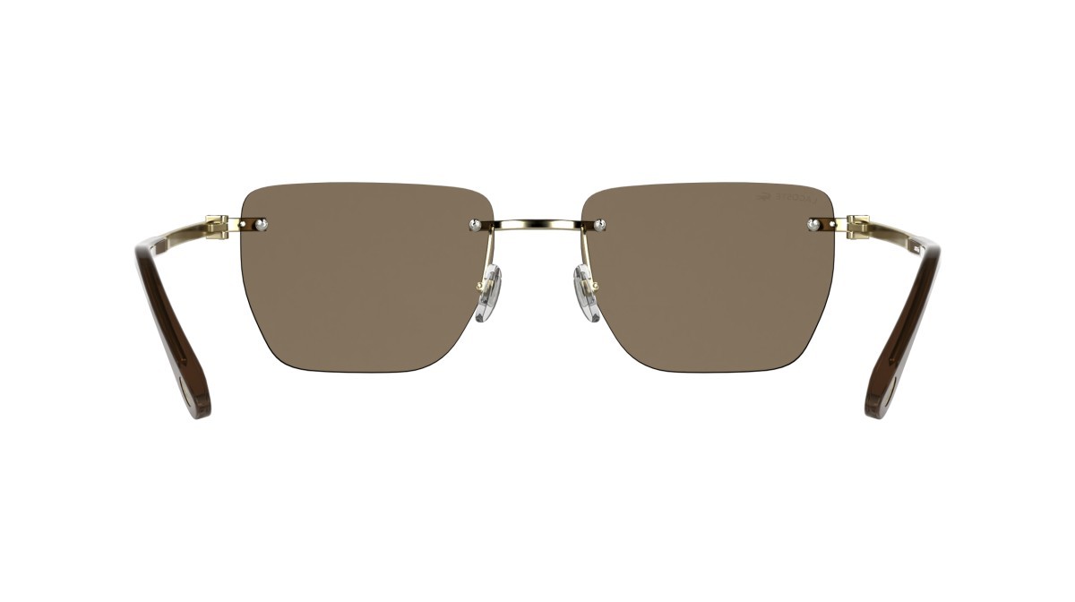 Sunglasses Lacoste L282S (713) color matte gold/brown shape rectangle lenses brown
