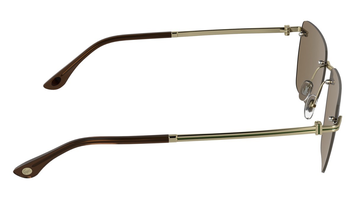 Sunglasses Lacoste L282S (713) color matte gold/brown shape rectangle lenses brown