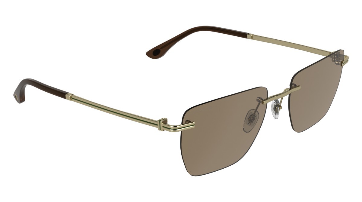 Sunglasses Lacoste L282S (713) color matte gold/brown shape rectangle lenses brown