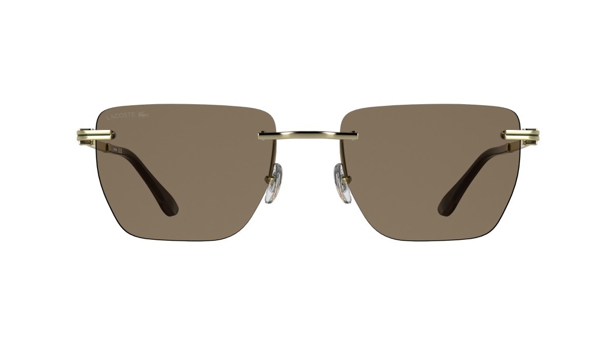 Sunglasses Lacoste L282S (713) color matte gold/brown shape rectangle lenses brown