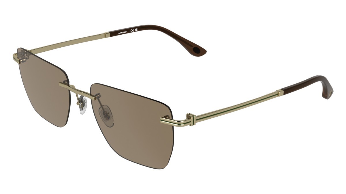 Sunglasses Lacoste L282S (713) color matte gold/brown shape rectangle lenses brown