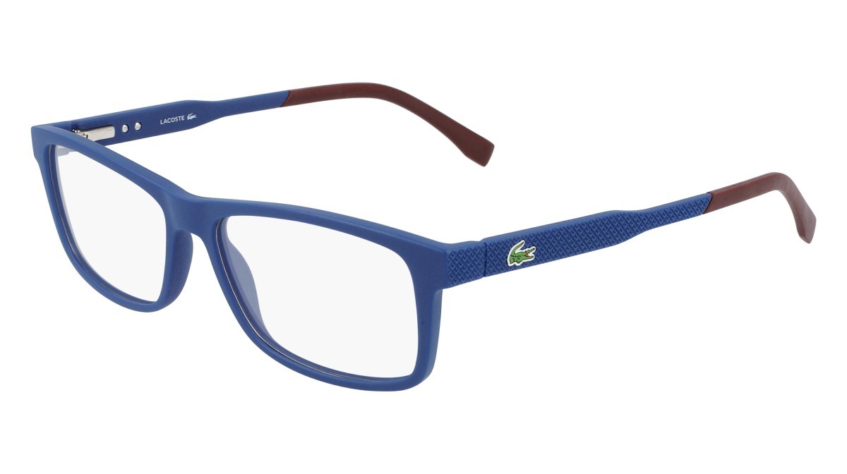 Eyeglasses Lacoste L2876 N (424) color blue matte shape rectangle 