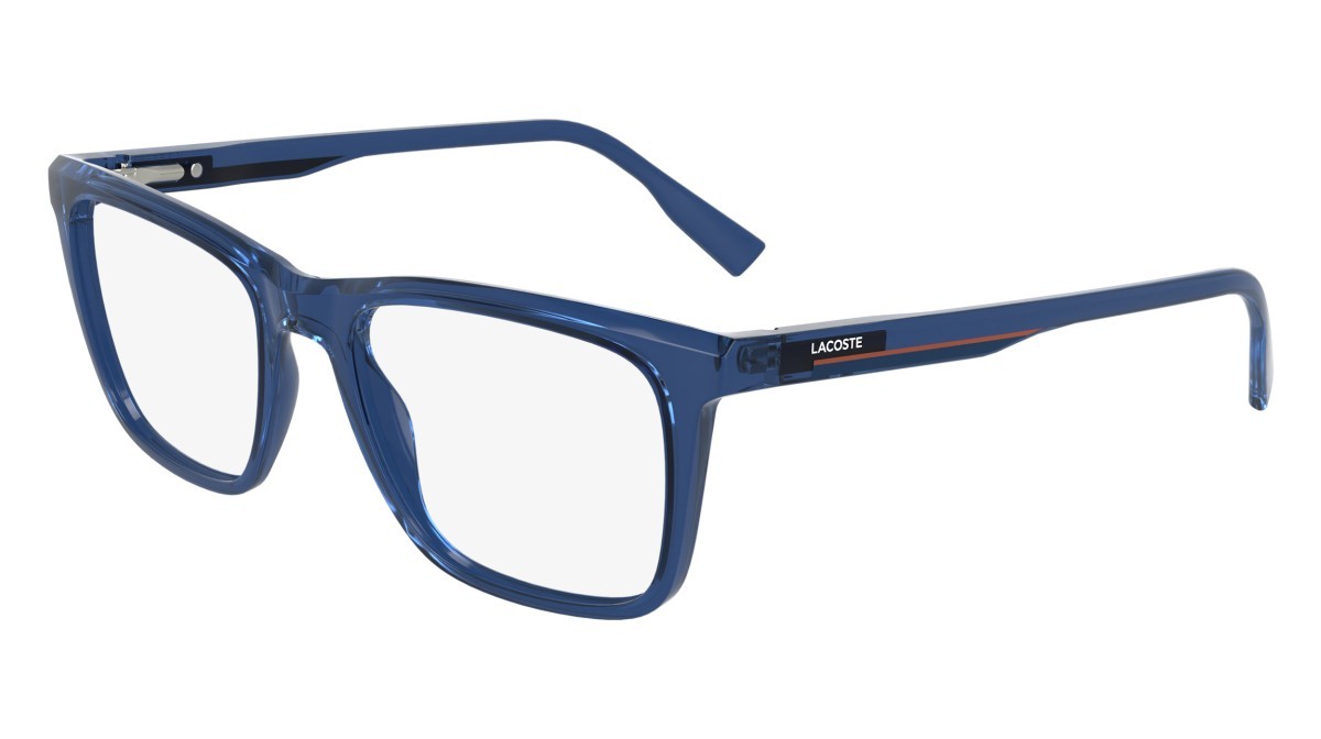 Eyeglasses Lacoste L2960 N (410) color transparent blue shape rectangle 