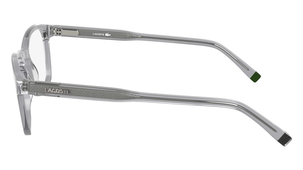 Eyeglasses Lacoste L2964 (035) color transparent grey shape rectangle lenses colore 3