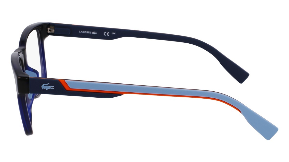 Eyeglasses Lacoste L2965 (410) color blue shape rectangle lenses colore  3